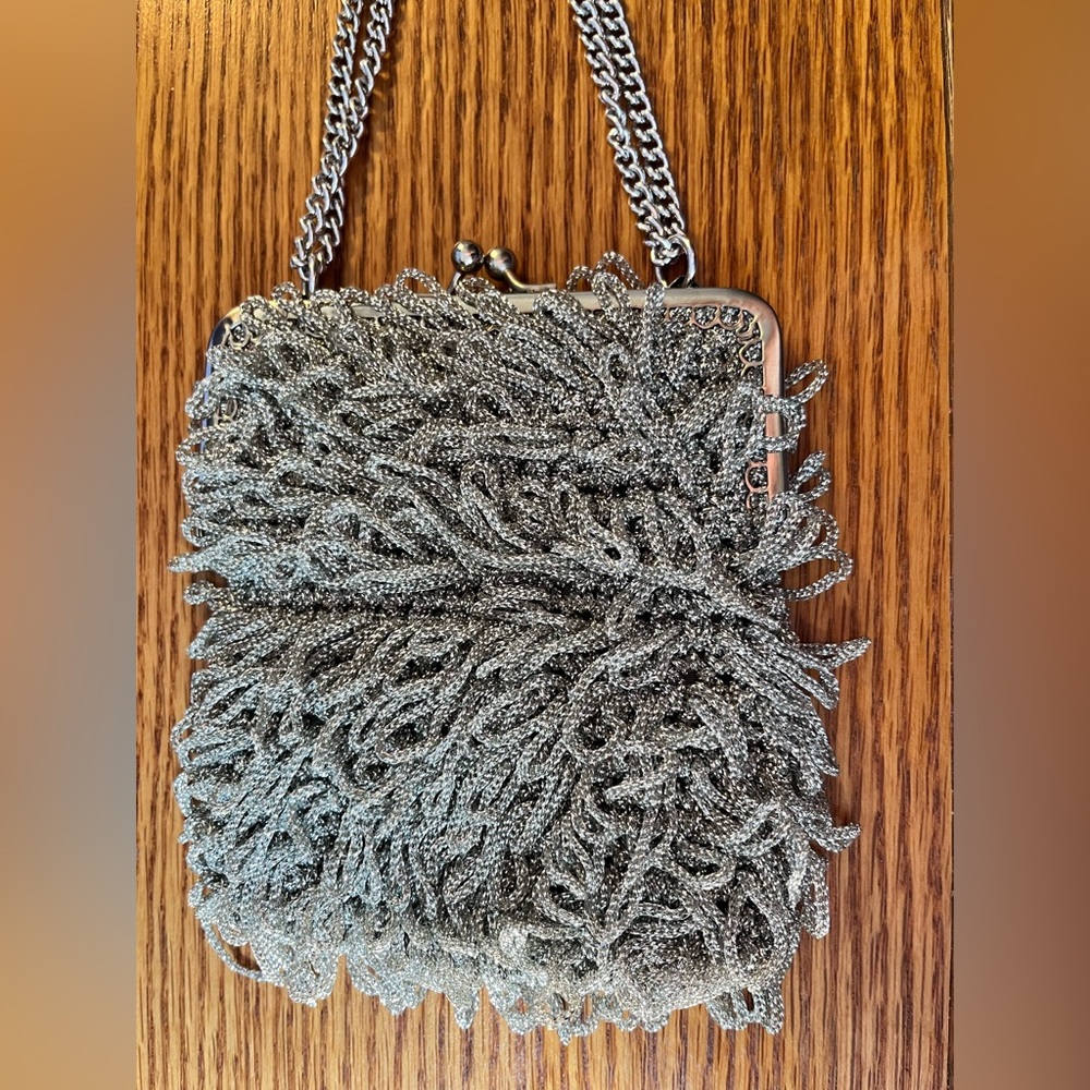 Vintage Imported from Italy Silver Beaded Evening